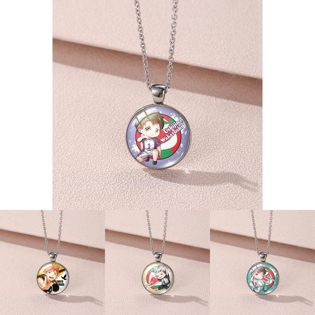 Stylish Hinata Shoyo Anime Inspired Gemstone Necklace For Volleyball Fans Unisex Jewelry