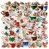 50 Cartoon Christmas Stickers for Laptops, Notebooks, Guitars, and DIY Projects