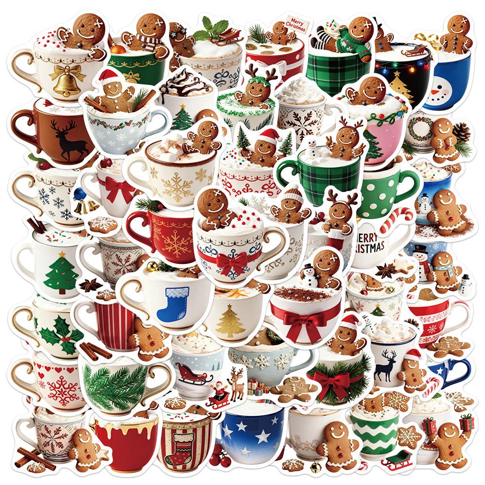 50 Cartoon Christmas Stickers for Laptops, Notebooks, Guitars, and DIY Projects