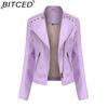 BITCED Spring/Autumn Women's Leather Jacket - Short Fit, Slim-Cut, Lightweight Leather Coat, Biker Style