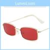Fashion Square Sunglasses Metal Frame Pink Lens Uv Protection For Party And Stage Performance