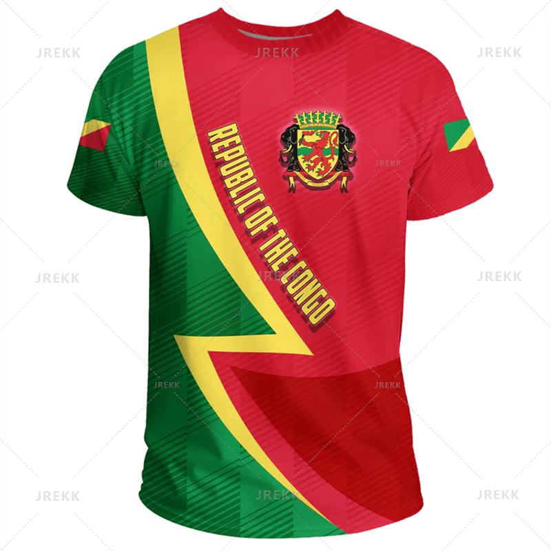 

Harajuku 3D Print Republic-of The Congo Map T Shirt Congo Emblem Graphic Tee Shirts Men Fashion Short Sleeves Mens Clothing Tees XXS