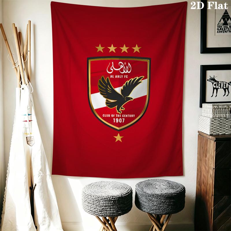 Al Ahly Wall Tapestry Aesthetic Wall Hanging Printed Fabric Blanket Decorative Tapestries for Bedroom Living Room Home Decor