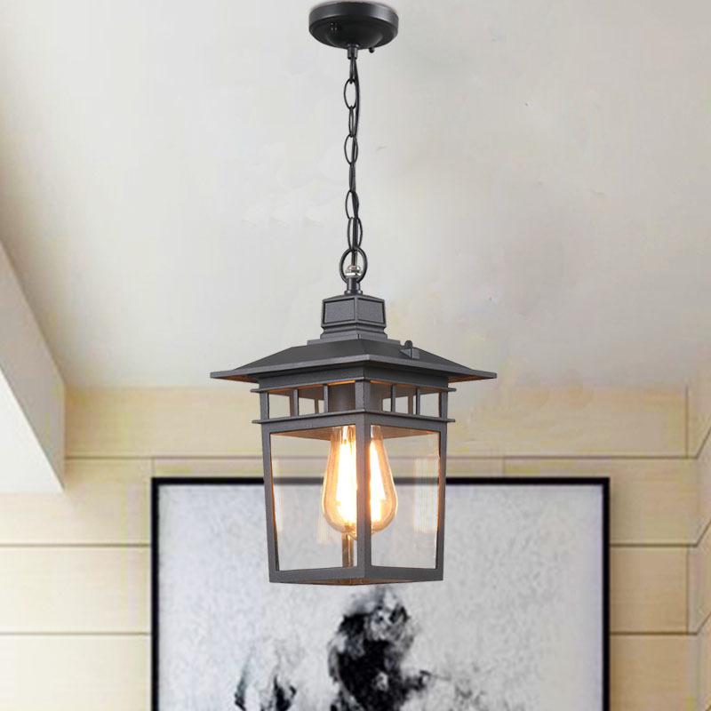 Outdoor Waterproof And Rust-Proof Courtyard Chandelier Corridor Aisle Balcony Chandelier Villa Garden Pavilion Pendent Ligh