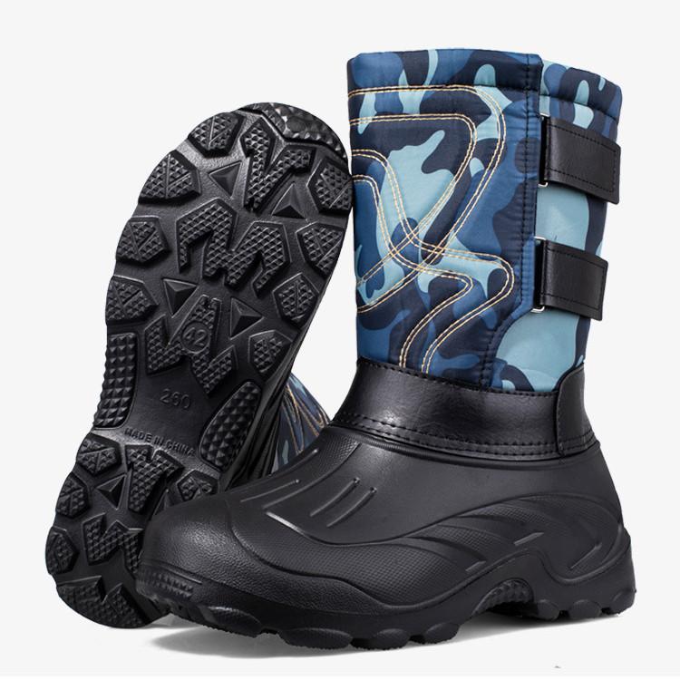 

Осенне-зимние утепленные большие мужские непромокаемые уличные зимние ботинки двойного назначения, хлопковые ботинки со средним ворсом 40 синий