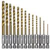 13Pcs/Set High-Speed Steel Drill Bits Set 1/4" Hex Shank Metalworking Drills Bits