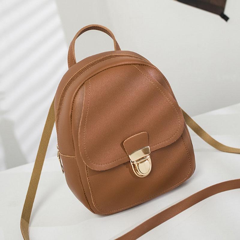Mini Mochila Feminina Mochila de Couro PU Mochila Escolar Bolsa de Mão Bolsas de Ombro