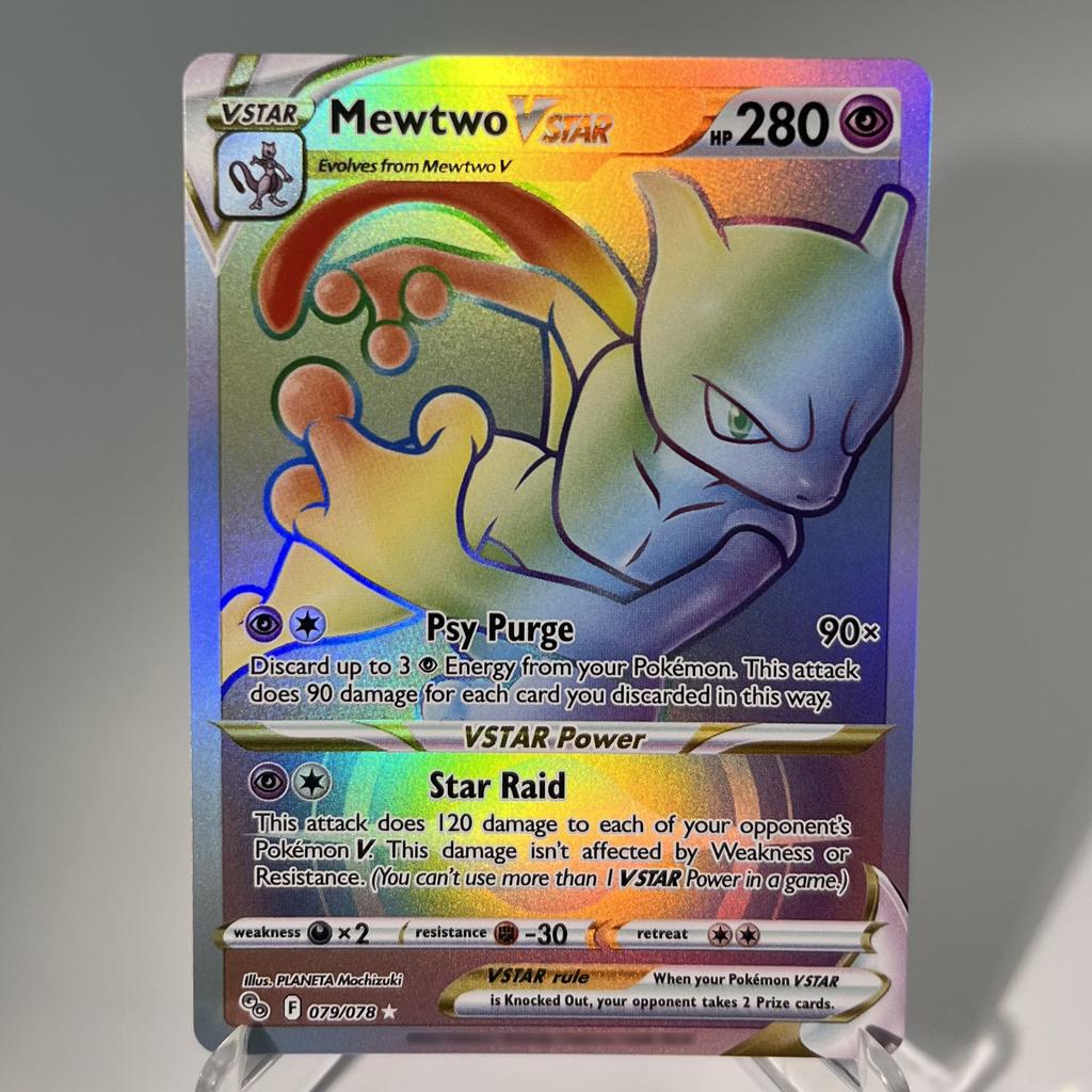 Pokmon Go Pkm Cards Ptcg6-E Gx Rainbow Mewtwo V Dragonite Vstar Rare Collection Battle Toys Gifts For Hobbies