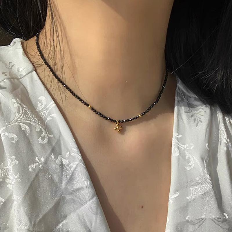 Vintage French Pearl Crystal Choker - Elegant Korean-Inspired Necklace for Women
