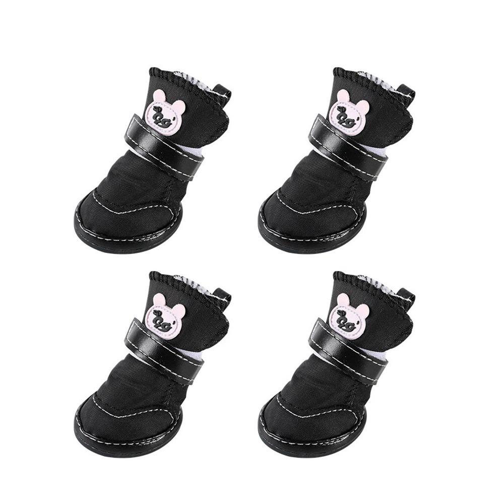 Fashion Non-slip Dog Warm Shoes Warm Soft Dog Snow Boots Waterproof Pet Cat Shoes Pet Dog Cat 1 чёрный