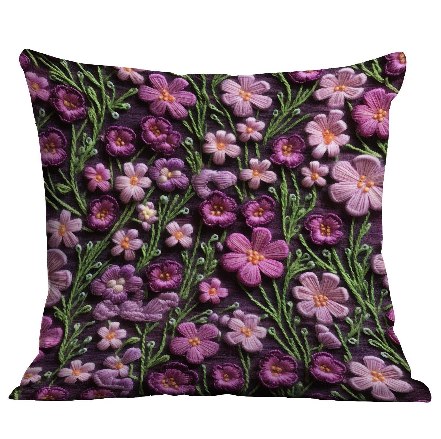 

Новая имитация вышитой цветочной наволочки из короткого вельвета с двусторонней печатью, наволочка для домашней диванной подушки 45 * 45Cm