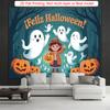 Party Backdrop Halloween Flat Spooky Ghosts Pumpkins Forest Scene Photo Background Decor Party Decor