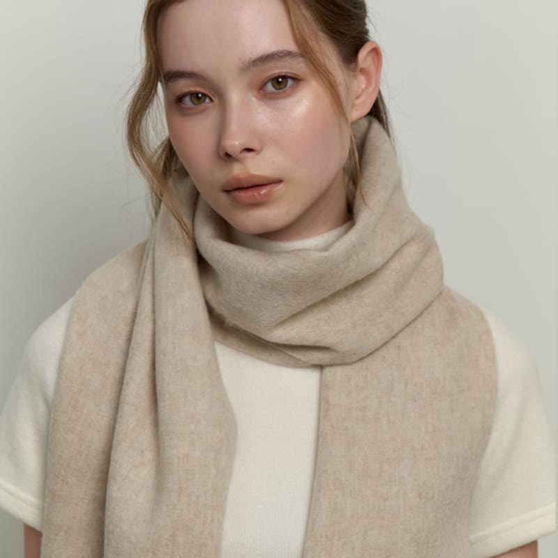 KINDABABY basic wool 100 muffler - beige