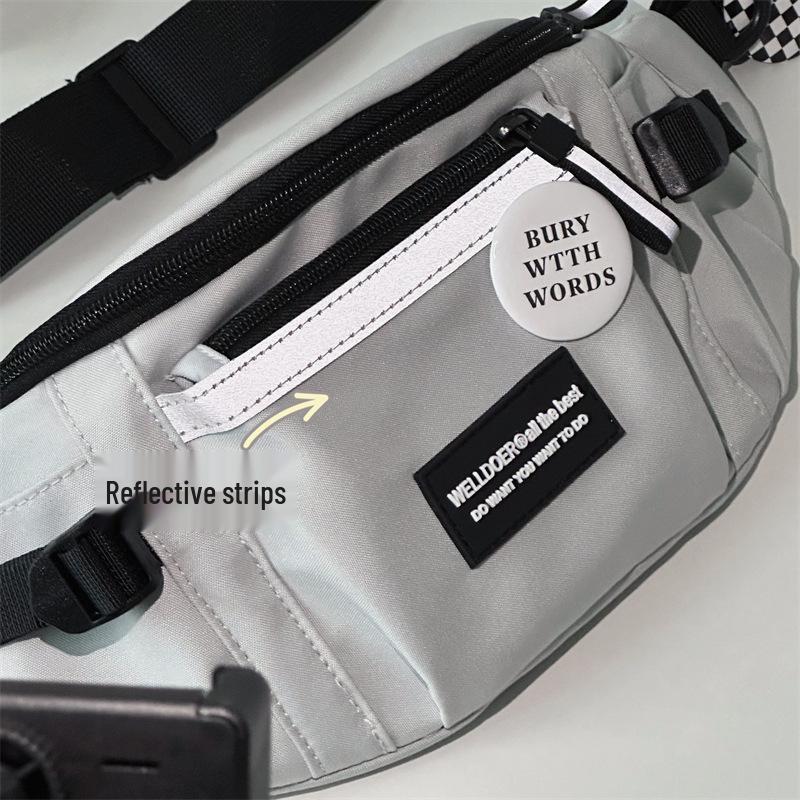 Bolsa Transversal Masculina Estilo Harajuku - Bolsa de Cintura Versátil para Ciclismo e Esportiva