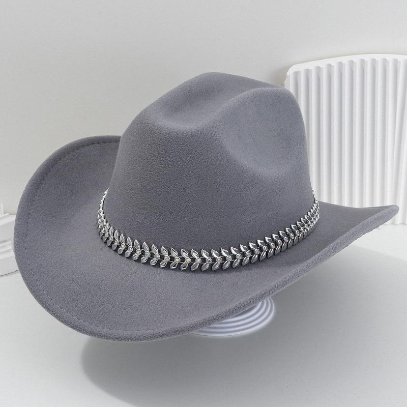 Unisex Panama Französischer Stil Jazzhut Mit Blatt Strassgürtel Für Party