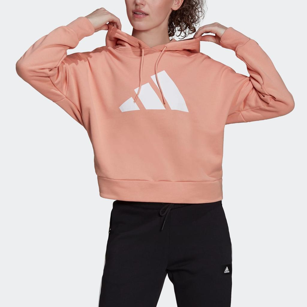 Adidas Essential Logo Hoodie Long Sleeve Women Tops Pink H24082