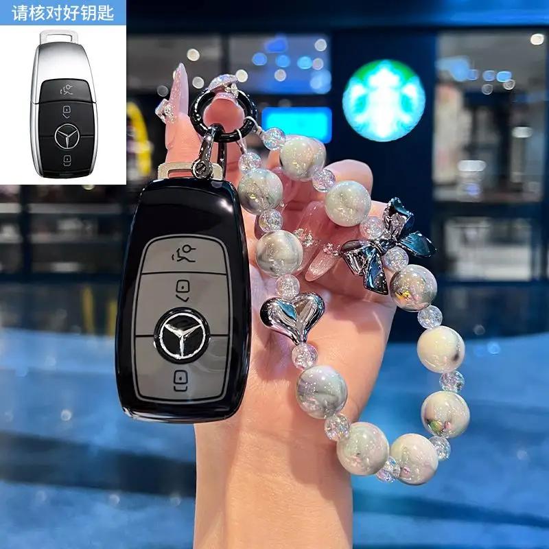 TGM3   Female Key Case for Mercedes Benz CLS CLA GL R SLK AMG A B C S Class 3 Button Remote Car Key Cover Holder Keychain Accessories