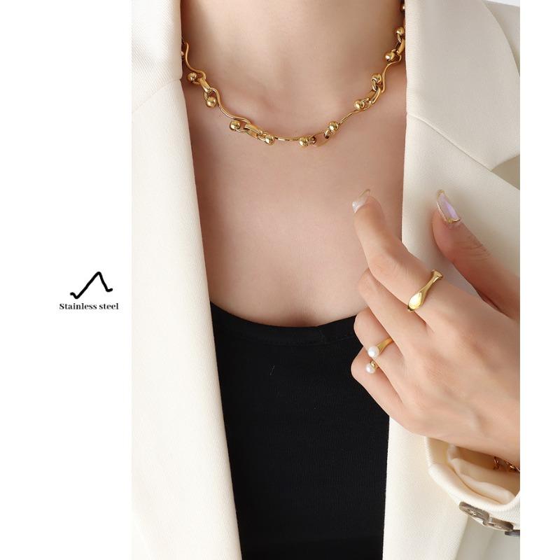 Spicy Girl Layering Jewelry Set - Interlocking Chunky Chain Necklace