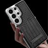Premium Crocodile Grain Leather Magnetic Phone Case for Samsung Galaxy S26 Ultra S25 Edge S24 Plus S23 Bracket Plating Cover