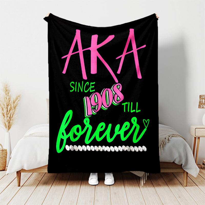 1pc Blanket AKA logo2 Print Design, Lightweight Blanket for Sofa, Bed- Soft &Warm, Gift for All Seasons like Christmas, Halloween
