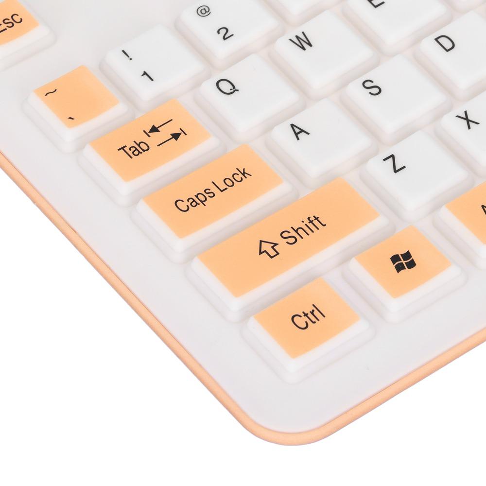 Foldable USB Wired Keyboard Waterproof Silent Keyboard Portable Silicone Keyboard  Computer Game