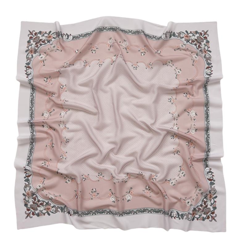 48Colors Malaysia Tudung Bawal Flower Print Hijab Laser Cut Edge Headscarf Premium Cotton Voile Soft Fashion Muslim Square Scarf
