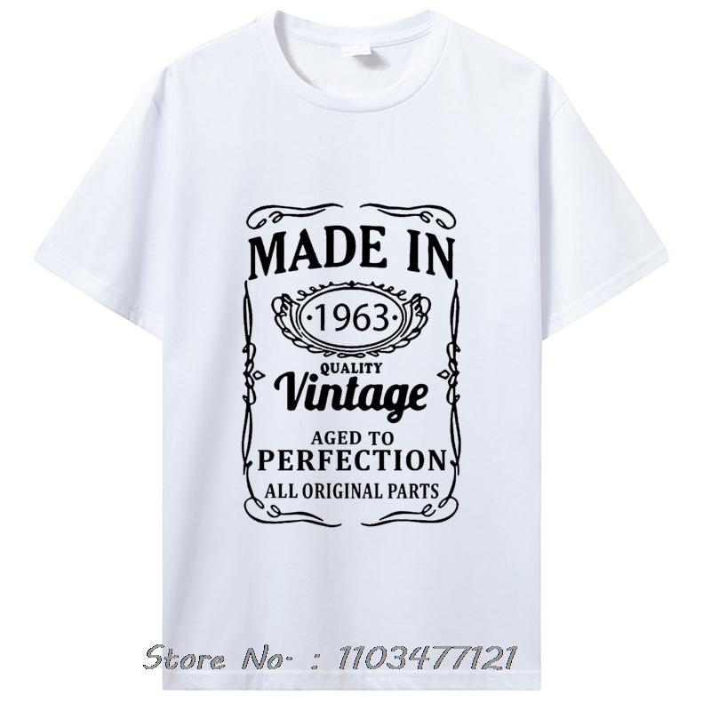 Anniversaire Vintage 1963 Vieux Cadeaux T-shirts Vintage T-shirts Graphiques d'Été Vêtements Streetwear T-shirt Oversize hommes T-shirt en Coton