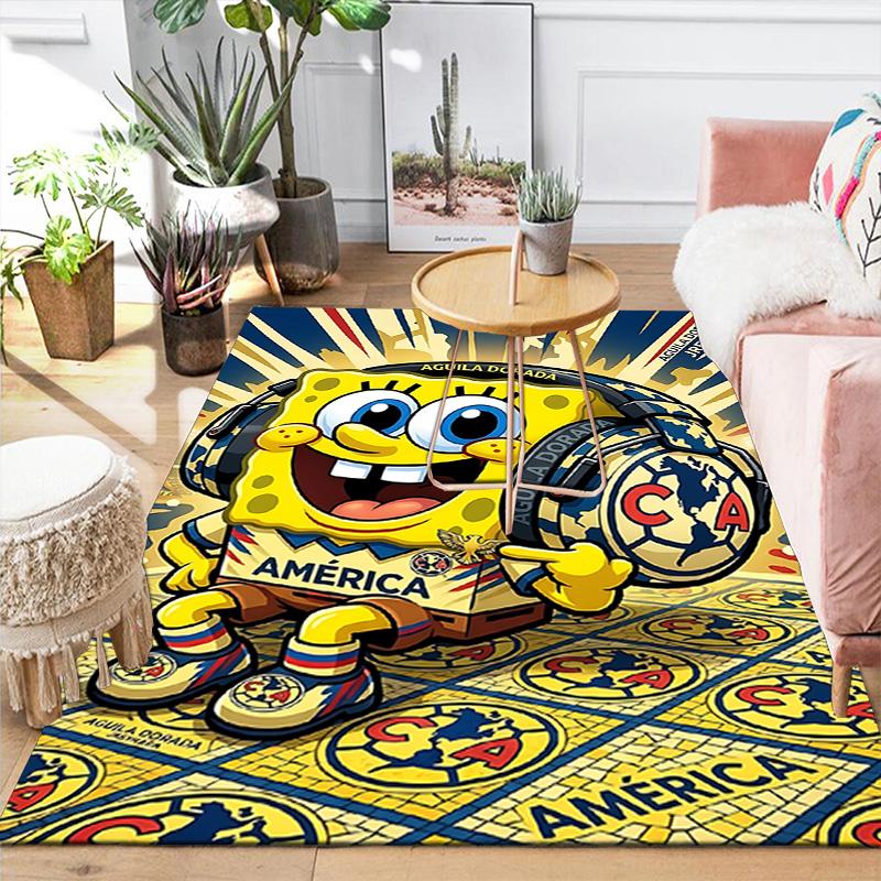 1pc Spongebob Headphones Shield Carpet Rug for Bedroom Living Room Decor Sofa Home Game Area Rug Non-slip Floor Mat. DT71601194