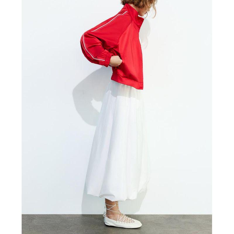 Spring New Women's Clothing Fashion Wind Casual Easiest for Match Elastic Waist Balloon Version Midi Dress 1255411