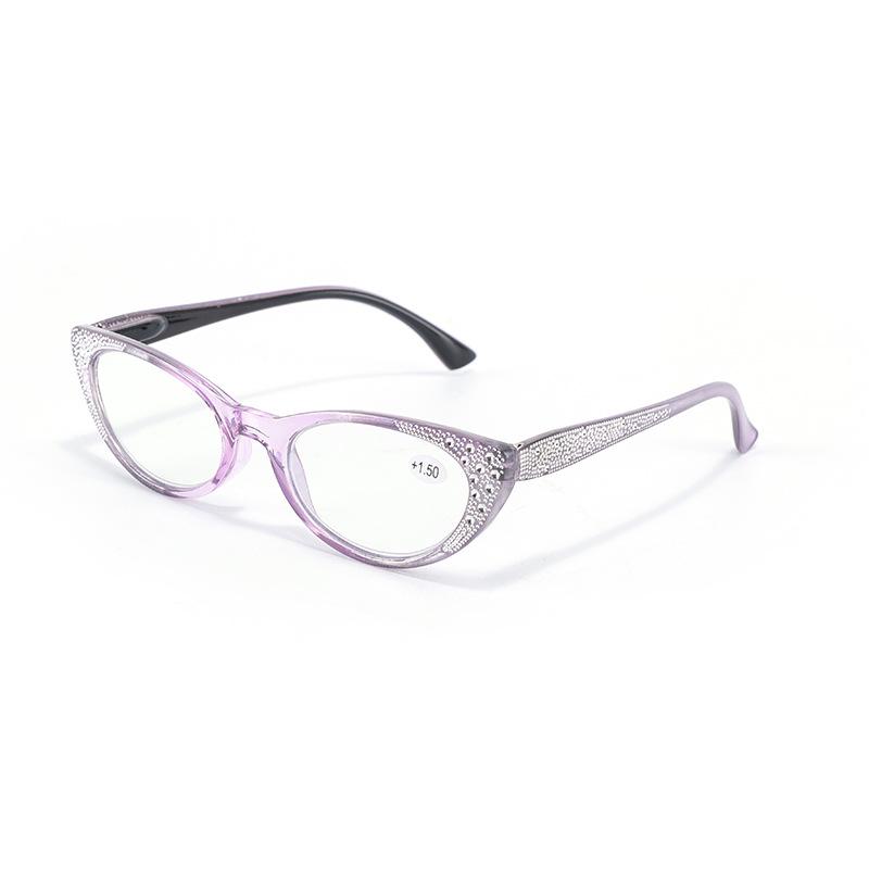 Women's Cat-Eye Diamond-Plated Anti-Blue Light Reading Glasses