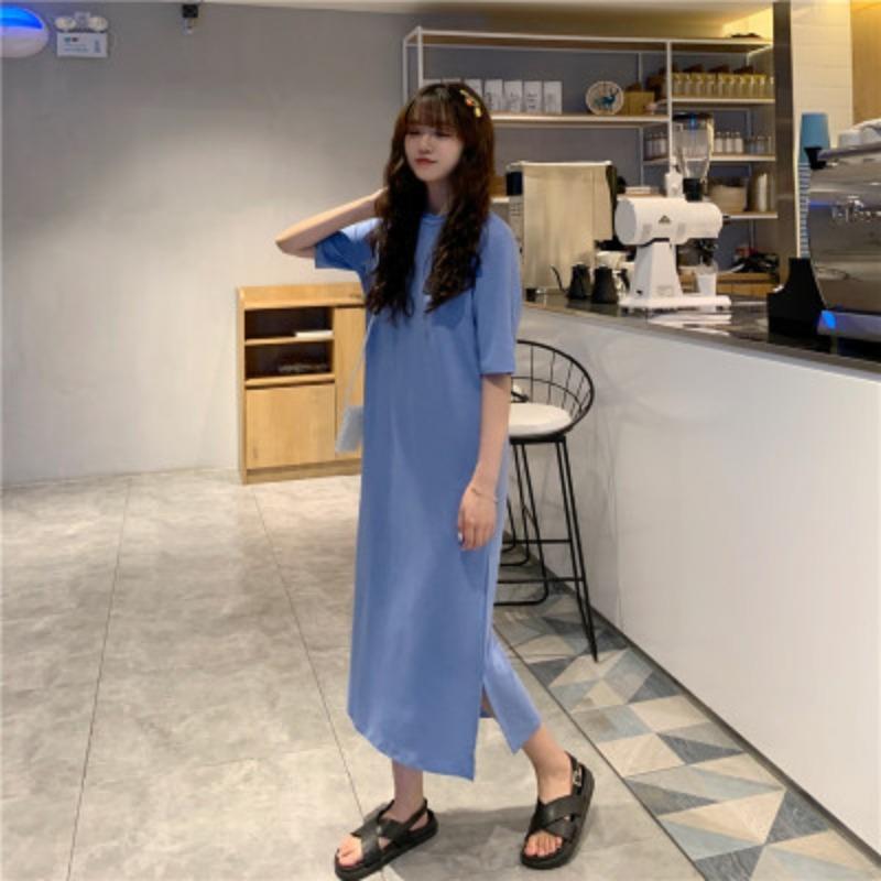 YYFS Women's Fashion Summer Spring 1/2 Sleeves O-Neck Loose Waistline Casual Dresses