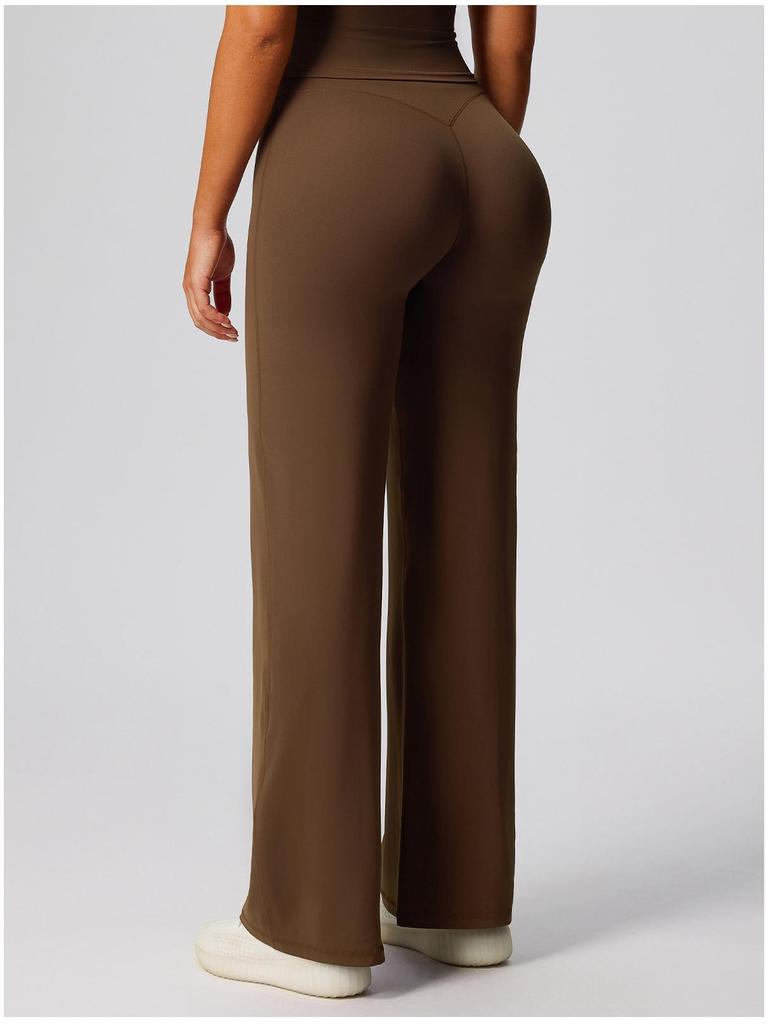European & American Women's High Waist Quick-Dry Yoga Pants - Loose Fit, Hip Lifting, Versatile, Straight Leg Sportswear