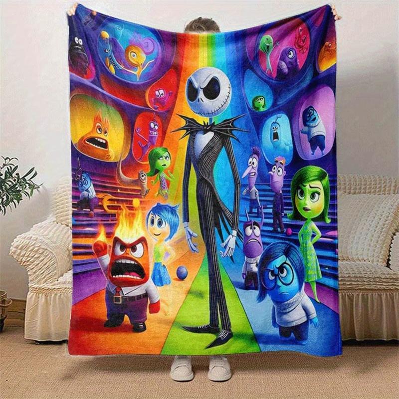 1pc Inside Out Printing Blanket - Soft, All-Season Throw for Office Blanket,  | Personalized Gift with Adorable Cartoon Design