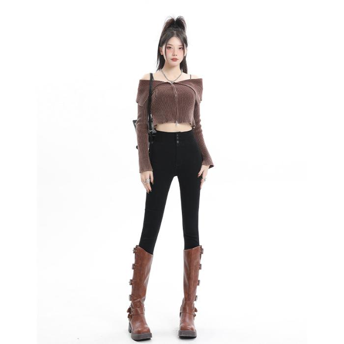 

Брюки из мягкого бархата для женщин на осень и зиму, обтягивающие джинсы персикового цвета с ягодицами для женщин, узкие брюки-карандаш с высокой талией для женщин 31