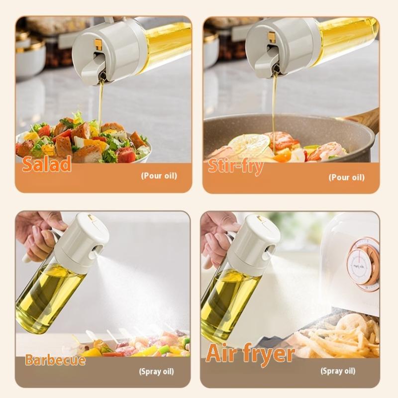 550ML Ölsprühflasche BBQ Kochen 2 in 1 Ölspender Olivenöl Ausgießer Sprüher Küche Backen Öl Zerstäuber Essigflasche