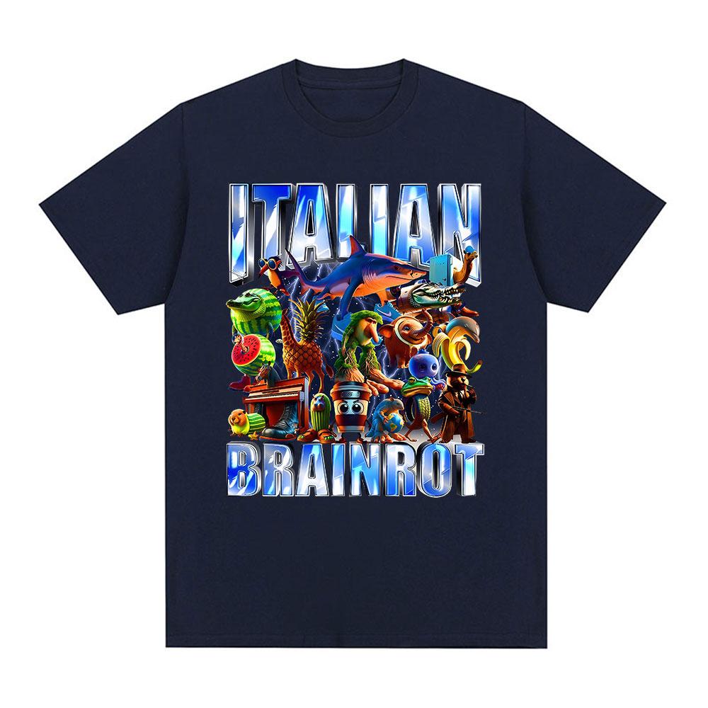 Italian Brainrot Tralalero Tralala Tung Tung Tung Sahur Bombardiro Crocodilo Funny Meme Graphic T-shirt Men Women Fashion Tshirt