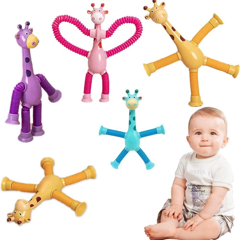 

Эластичная трубка жирафа головоломка игрушка новинка декомпрессия игрушка мультяшная присоска телескопическая форма жирафа светящаяся детская игрушка