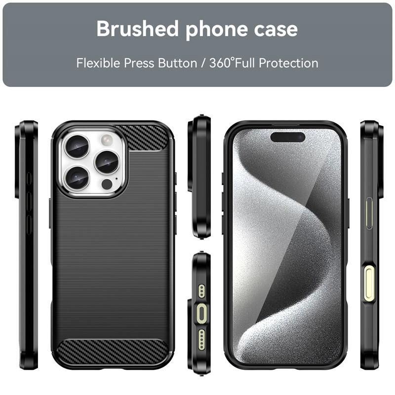 For iPhone 16 Pro Max Case iPhone 16 Pro Max Cover Brushed TPU Phone Case Shockproof Protective Back Cover For iPhone 16 Pro Max