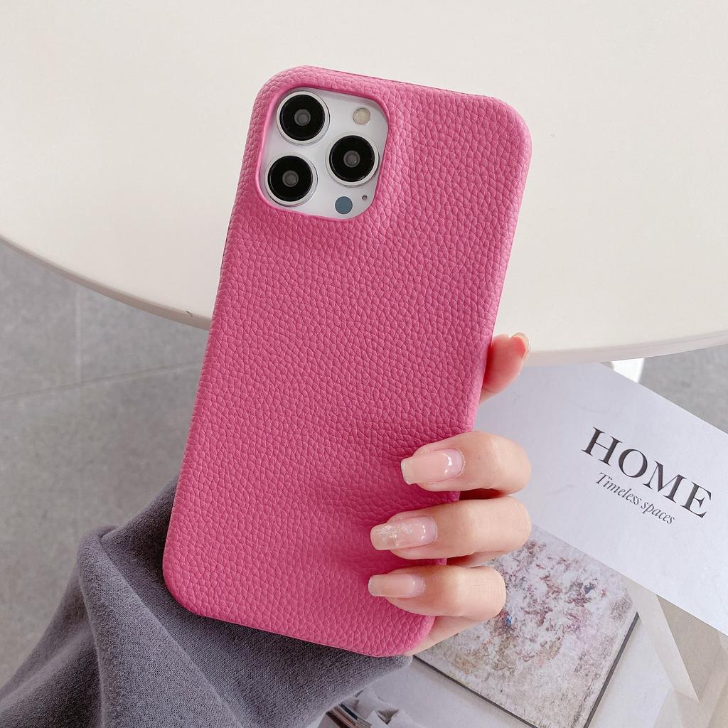 Applicable iPhone16Pro max mobile phone case Apple 14/13/12 lychee pattern mobile phone case feel X