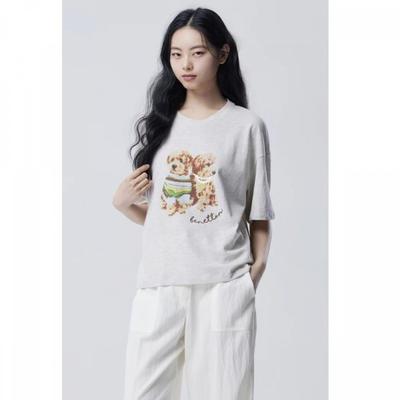 Puppy PrinT ShorT Sleeve T shirT baTs05611