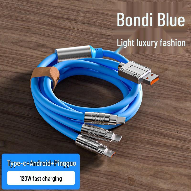 120W Jike Line One-to-Three Fast Charging Cable for Apple Huawei Honor