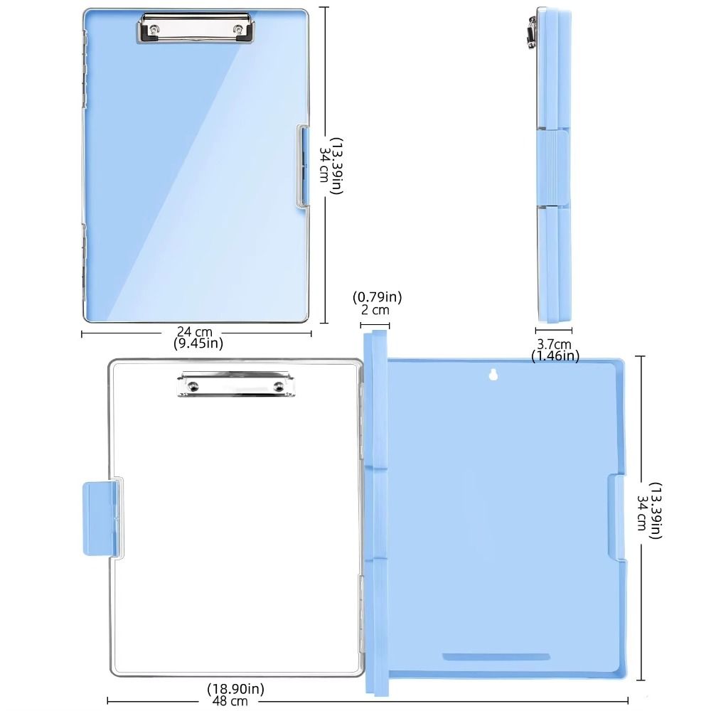Side Opening Storage Clipboard Double-layer Clipboard Organizer Writing Board  Office Accessories
