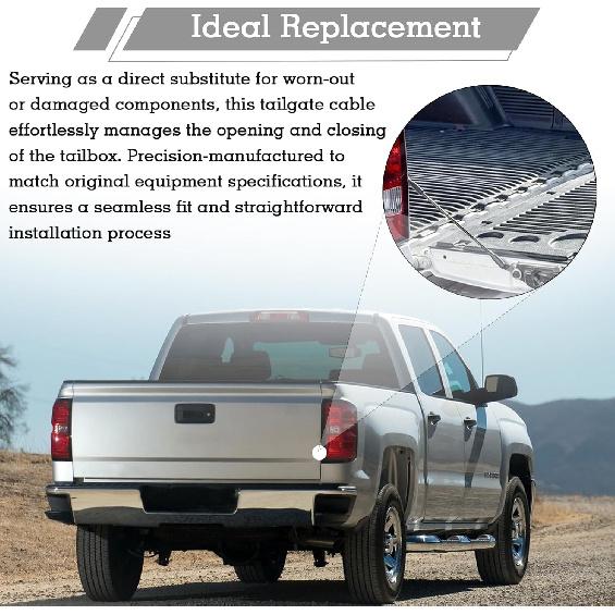 25838260 Tailgate Cable Strap, Tailgate Replacement Parts, Rear Tailgate Cables Straps, Fit for 2007-2016 Chevy Silverado GMC Sierra 1500 2500HD