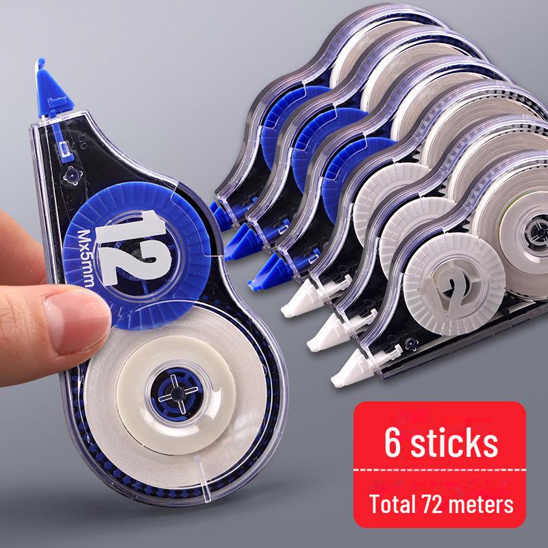 High-Capacity Correction Tape for Students with Smooth, Transparent Film