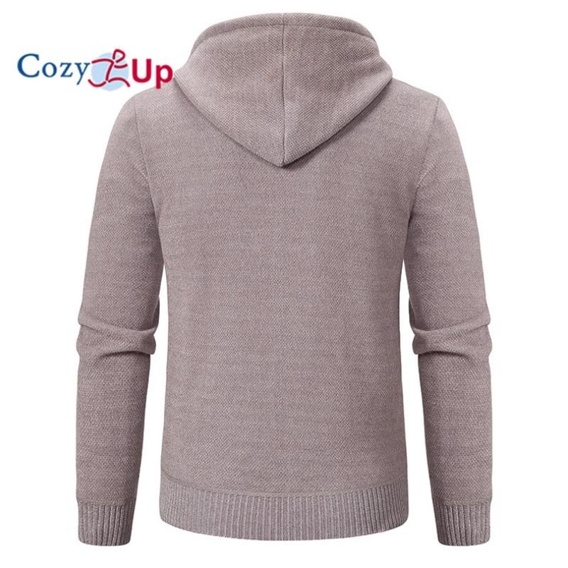 Cozy Up Giacca da Uomo con Cappuccio Lavorazione a Maglia Larga Cappotto Casual