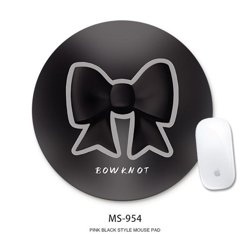 Mouse Pad Rotund cu Fundiță Desen Animat - Drăguț, Versatil, pentru Birou sau Gaming