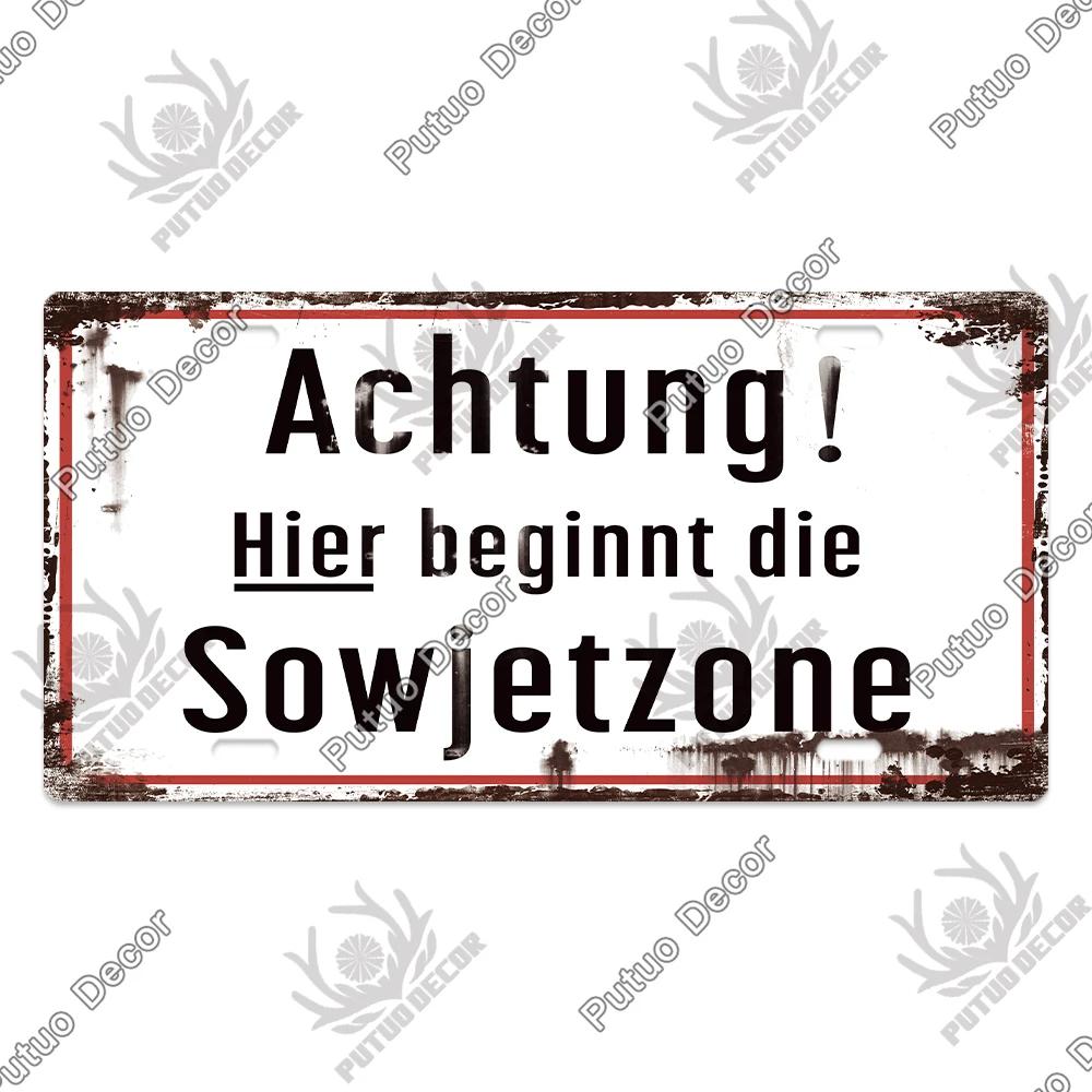 Putuo Decor Deutsche Kriegsgeschichte Vintage Metallschild mit Nummernschild-ähnlichem Design - Ideal für Garagen- und Heimwanddekoration