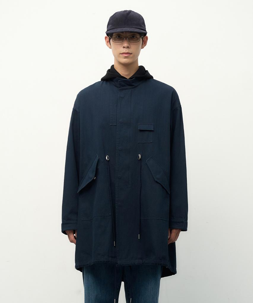 AFTERPRAY Neo Fishtail Coat Navy