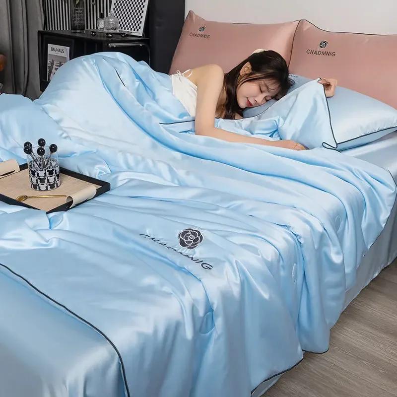 Ice silk, soybeans, summer cool bedding, two person air conditioning, sleeping naked, skin friendly and comfortable