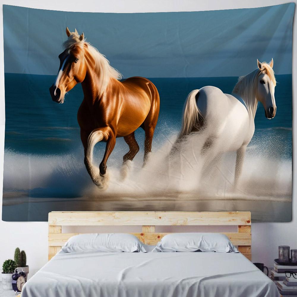 Animal Art Tapestry Room Background Fabric Unicorn Sea View Print Wall Hanging Living Room Bedroom Background Wall Decoration